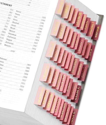Taja Bible Tabs, 75 Large Print Index Tabs for Women & Men - color: C-blush