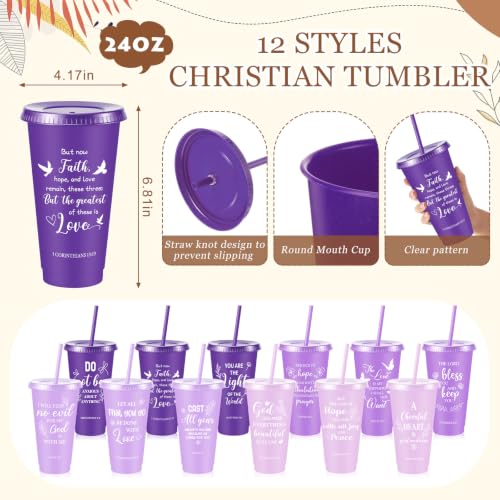 Hollowfly 24 Set/96 Pcs Christian Church Religious Gifts(Gradient Purple) - color: Gradient Purple