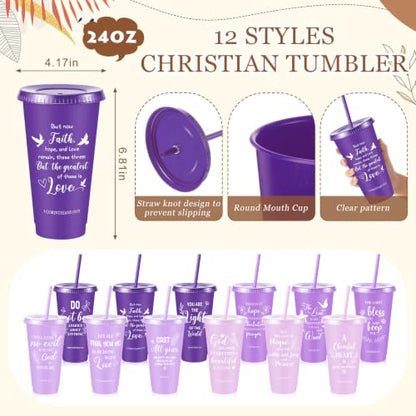 Hollowfly 24 Set/96 Pcs Christian Church Religious Gifts(Gradient Purple) - color: Gradient Purple
