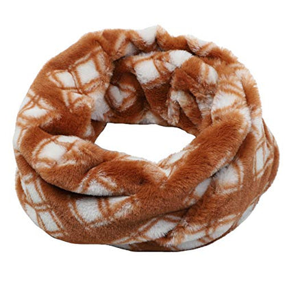 LA CARRIE Womens Leopard Print Infinity Scarf Loop Circle Neck Warmer - color: Ochre Plaid
