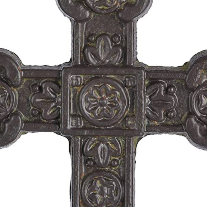 Retrome 8.5" H Cast Iron Wall Cross Home Decor, Green……