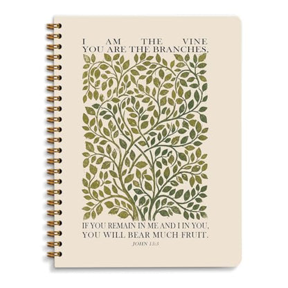 Christian Spiral Notebook Journal, Religious Christian Gifts for Women - color: Bible Quote