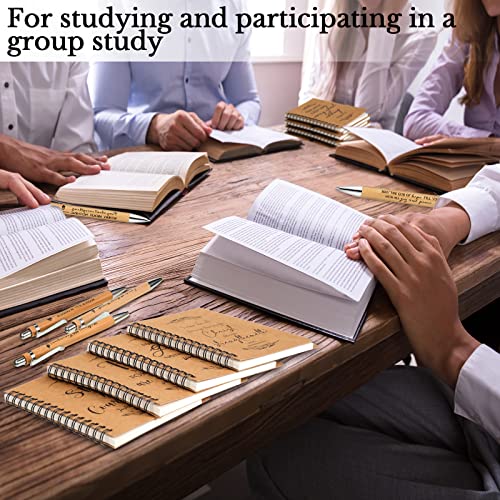 Kosiz 100 Pcs/ 50 Set Christian Gift Bulk Spiral Notebook and Pen, Brown - color: Brown