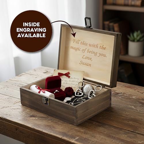 Personalized Monogram Keepsake Box, Engraved Gift for Men & Groomsmen - style: 8. Split Monograms