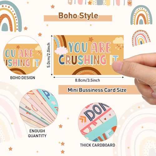 Outus 120 Pcs Motivational Encouragement Inspirational Card Boho Rainbow - style: Rainbow Style