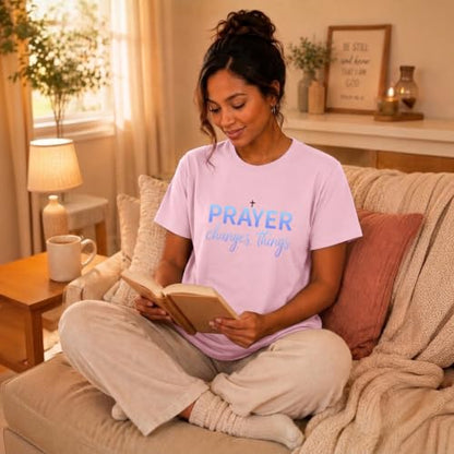 BeWithYou Christian Shirts for Women Religious Faith Jesus God Tshirts Inspirational Bible Verse Cross Graphic Tee Casual Top - color: Pink, size: Small