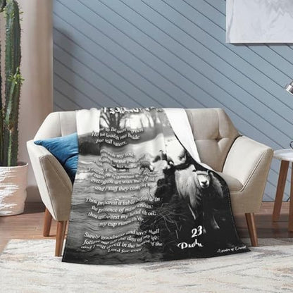 Psalm 23 Gifts Blanket 80"X60" Bible Verses Christian Scripture Bed Throw Blanket Soft Lightweight Cozy Warm Religious Blankets for Kids Teens Men Women - color: Psalm 23, size: 80"x60"
