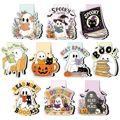 Halloween Magnetic Bookmarks 20 Pcs Spooky Ghost Page Markers Party Favors - style: Halloween Spooky Ghost