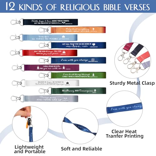 Roowest 120 Pcs Christian Bible Verse Keychains Gifts Bulk - color: Joyous Color