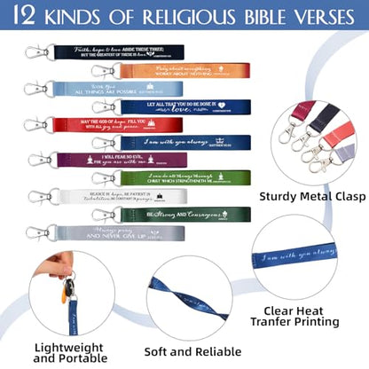 Roowest 120 Pcs Christian Bible Verse Keychains Gifts Bulk - color: Joyous Color