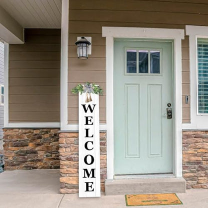 RLWangChao Outdoor Welcome Sign for Front Door Standing 47"X8" White - color: White