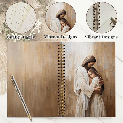 Christian Notebook Journal - Jesus Christian Gifts for Women Men, Inspirational Bible Journal Notebooks for Note Taking, Bible Study, Prayer & Church Notes, A5 Spiral Notebook (Jesus-Brown) - color: Jesus-Brown