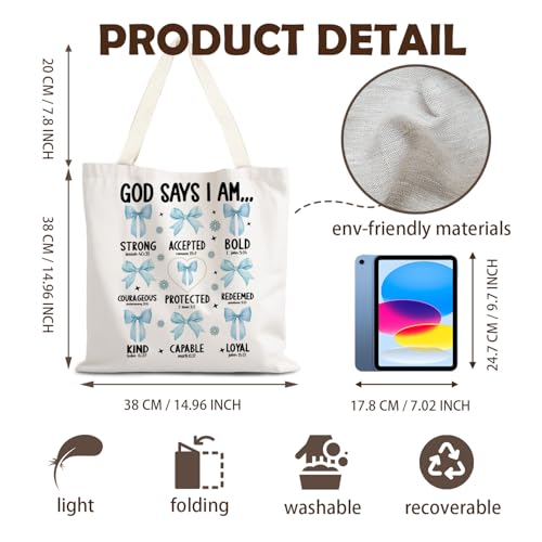 FBB Christian What's the Best that Could Happen Inspirational Tote Bag - color: God Say I Am - 2