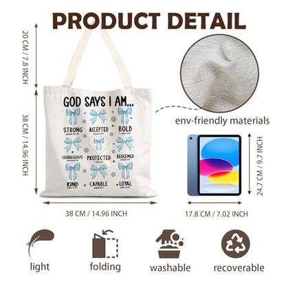 FBB Christian What's the Best that Could Happen Inspirational Tote Bag - color: God Say I Am - 2