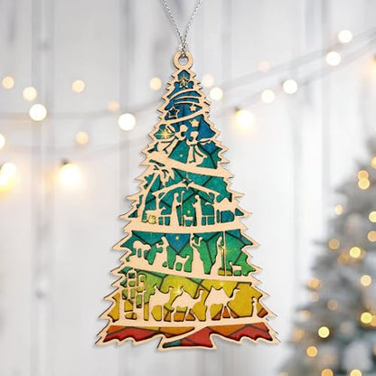 Nativity Ornaments, Religious Christmas Ornaments, Nativity Scene Ornaments - color: Nativitytree