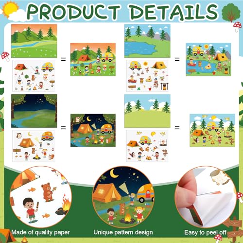 Marspark 24 Set Summer Camp Stickers Bible Scene DIY Craft Kit VBS - style: Summer Camp