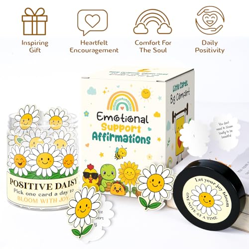 Daisy Gifts For Women - 60 Daily Affirmations for Women - Daisy Gifts - Birthday Gift for Woman, Teen Girls, Sister, Daughter, Friends, Coworkers - Positive Affirmations Cards - Motivational Cards - color: Positive Daisy