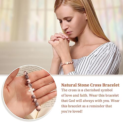 Christian Grandparents - Day Gifts for Women, Religious Cross Bracelet - color: Every-Pink