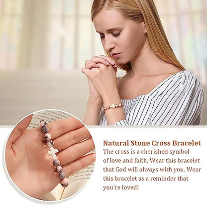Christian Grandparents - Day Gifts for Women, Religious Cross Bracelet - color: Every-Pink