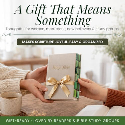 90 Christian Bible Tabs for Women and Men - Green Earth Version - color: Green Earth