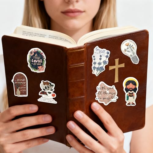 ELZO 302Pcs Christian Stickers, Inspirational Bible Verse Jesus Flower Decals, Waterproof Vinyl Holographic Stickers for Laptop, Water Bottle, Journal, Bible Study Gifts for Christians - color: Christian & Bible