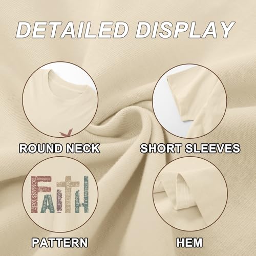 Tuislay Mens Christian T Shirts Jesus Religious Graphic Tees - color: Apricot, size: Small