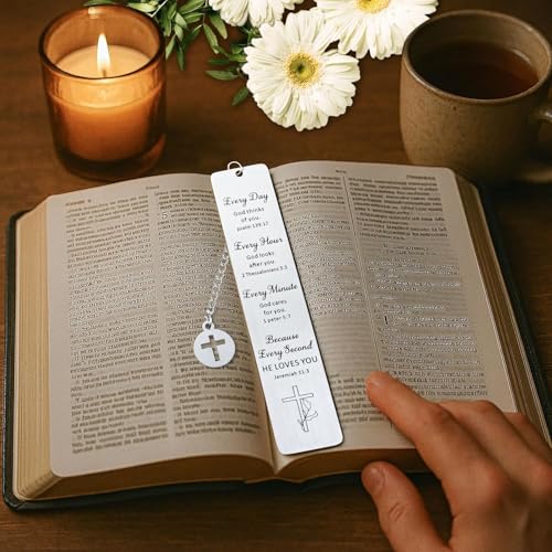 Bible Bookmark Christian Gifts for Women Men, Inspirational Book Mark with Bible Verses, Religious Get Well Soon & Sympathy Gifts, Faith Encouragement Present for Friend, Baptism Confirmation Keepsake - style: BM019 Bible Verses