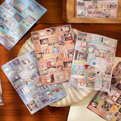 PRSTINCOL Japanese Style Sticker Book, 30 Pages of Street Scene Graffiti Adhesive Stickers for Scrapbooking Journal and Diaries, 7.7 x 4.9 Inch - color: Japanese Style