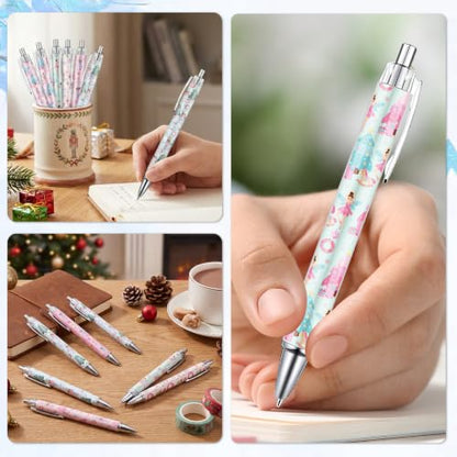 Wxiben 24 Pcs Christmas Nutcracker Ballpoint Pens, 1.0mm Black Ink - color: Christmas Nutcracker