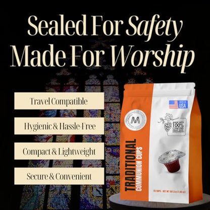 Miracle Meal Prefilled Communion Cup & Wafer Set, Travel Pack of 25-Cups - size: Traditional Bag of 25