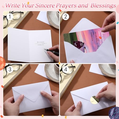 Motiskyy 100 Pack Religious All Occasion Cards, Christian Greeting Blessing Cards Assortment with Scripture Inspirational Prayer and Envelopes Stickers for Christmas Birthday Thinking of You