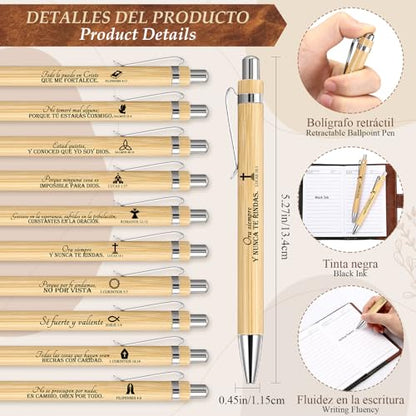 Spakon 20 Pcs Christian Prayer Journals with Pens, Spanish Bible Words - style: Spanish Bible Words