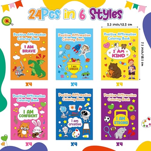 24Pcs Positive Affirmation Coloring Books Motivational DIY Pages - color: B-positive Affirmation