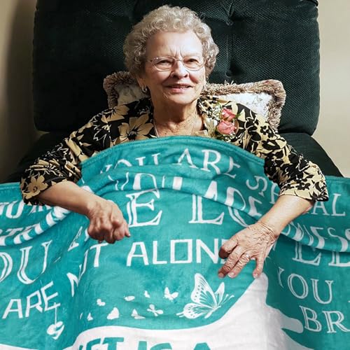 Healing Hug Blanket 60"x50", Encouragement Inspirational Thinking of You Gifts for Women, Chemotherapy Must Haves, Get Well Gifts for Women After Surgery, Teal - color: You Are-teal