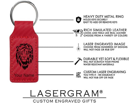 LaserGram Rectangle Keychain, Bible Verse John 3-16, Personalized Engraving Included - color: Carbon Fiber Red