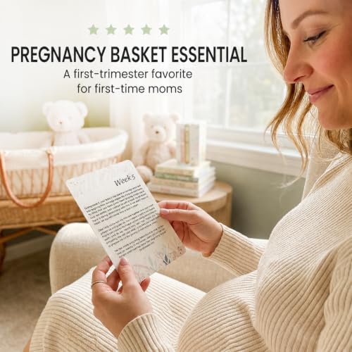 Devotional Pregnancy Prayer Cards & Baby Milestones, 1st Trimester Gift - color: Elegant Set with Discs