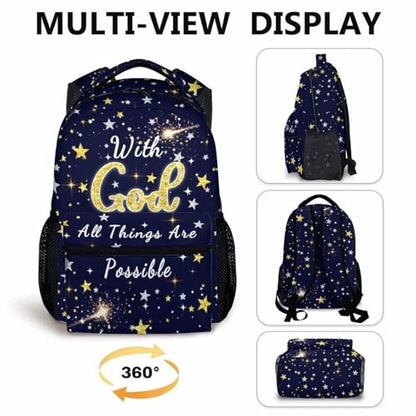 Kids Backpack School Backpacks for Girls Boys, Christian Bookbag Gift for Children Kindergarten Primary Elementary Middle - color: Black