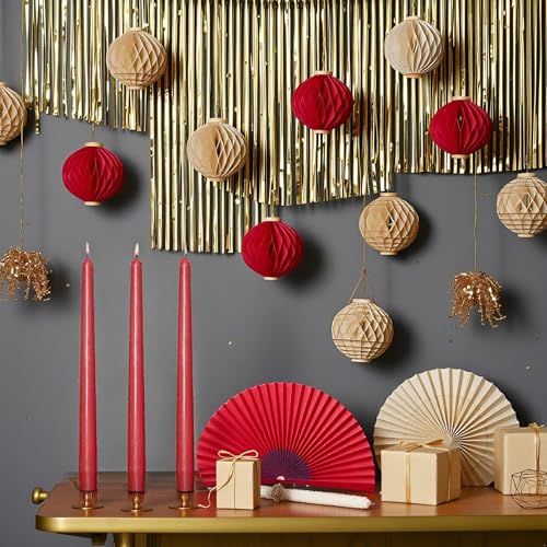 24 Pack Red Taper Candles丨Taper Candles 10 Inch Dripless丨Unscented & Smokeless Candlesticks Bulk丨7-8 Hours Long Burning Tall Candles丨Ideal for Christmas Weddings Parties Dinner - color: Red, size: 24 Pack Taper Candle