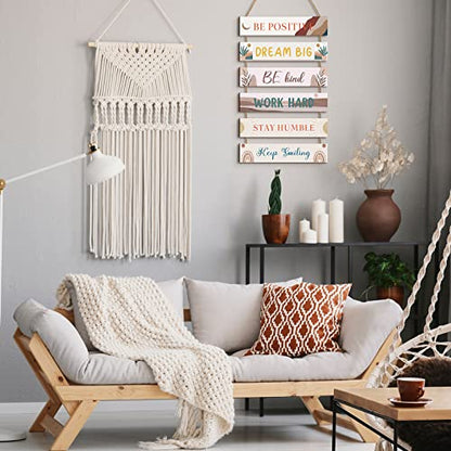 Blulu 6 Pcs Positive Quotes Wall Hanging Plaque Sign, Cute Style - style: Cute Style