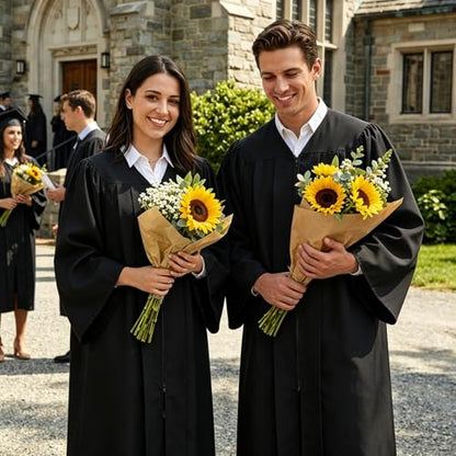 Populus 6-Pack Unisex Adult Matte Choir Robes for Church, Graduation Gowns - color: Black, size: Size 51