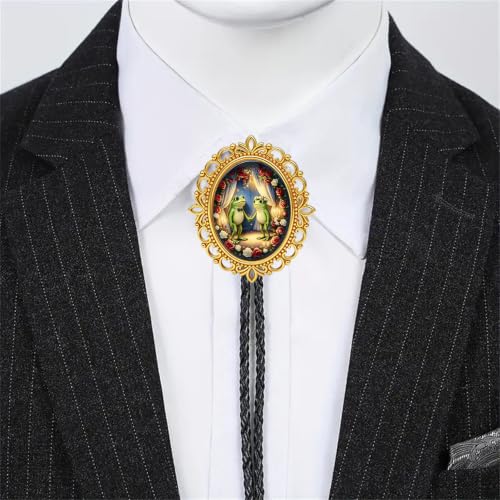 GelConnie Gothic Bolo Tie for Men Women 3D Art Western Cowboy Necktie - color: Frog Wedding Bolo Tie