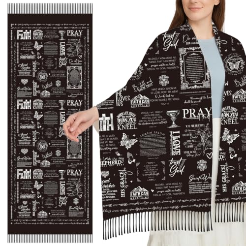 The Virgin Mary Bible Verse Shawls for Women, Catholic Christian Blanket Scarf Gifts or Mom Teacher Christmas - color: Multicolor