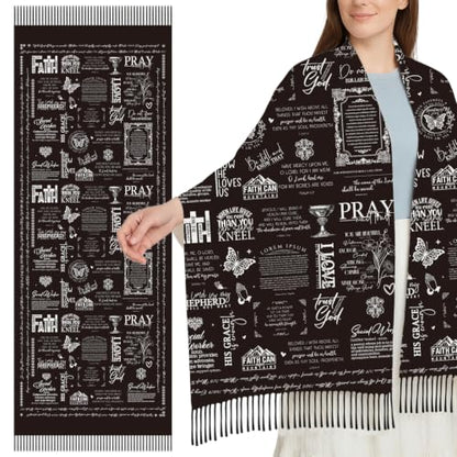 The Virgin Mary Bible Verse Shawls for Women, Catholic Christian Blanket Scarf Gifts or Mom Teacher Christmas - color: Multicolor