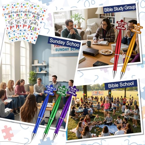 MotiMind 25 Sets Catholic Religious Gifts Puzzle Ballpoint Pens