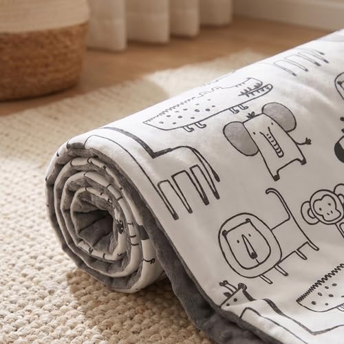 Fleece Baby Blankets for Girls & Boys, Infant Toddler Blanket - color: Gray Animals