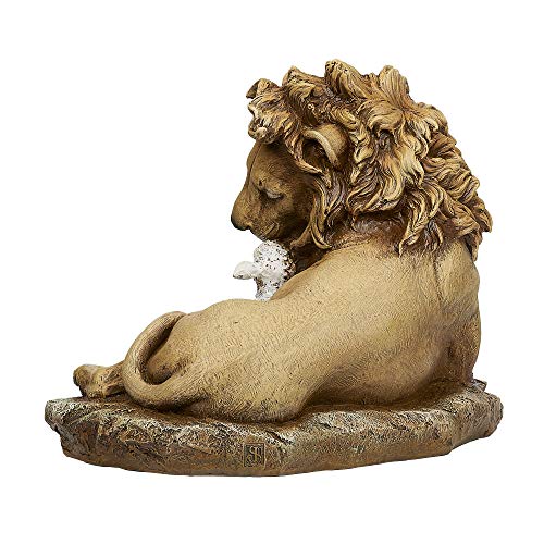 Joseph's Studio by Roman - Lion and Lamb Statue, 8.5" H, Christmas Collection, Resin and Stone, Decorative, Religious Gift, Durable, Long Lasting