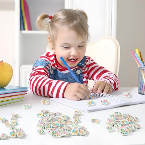 Christian Inspirational Mini Erasers Back to School 60Pcs Inspirational Faith Over Fear Pencil Eraser Colorful God 3D Desk Puzzle Statione Pet for Student Kid Classroom Reward Birthday Supplies - style: Christian Inspirational
