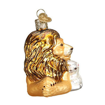 Old World Christmas Spiritual Gifts Lion and Lamb Glass Blown Ornament for Christmas Tree, Handcrafted Holiday Decoration, Religion Collection - style: Lion Lamb