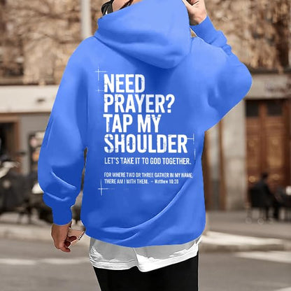 Christian Hoodies for Men Jesus Cross Casual Tops - color: Blue, size: Medium