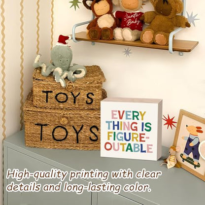 Inspirational Motivational Positive Affirmation Sign, - color: Everything is Figureoutable-5x5